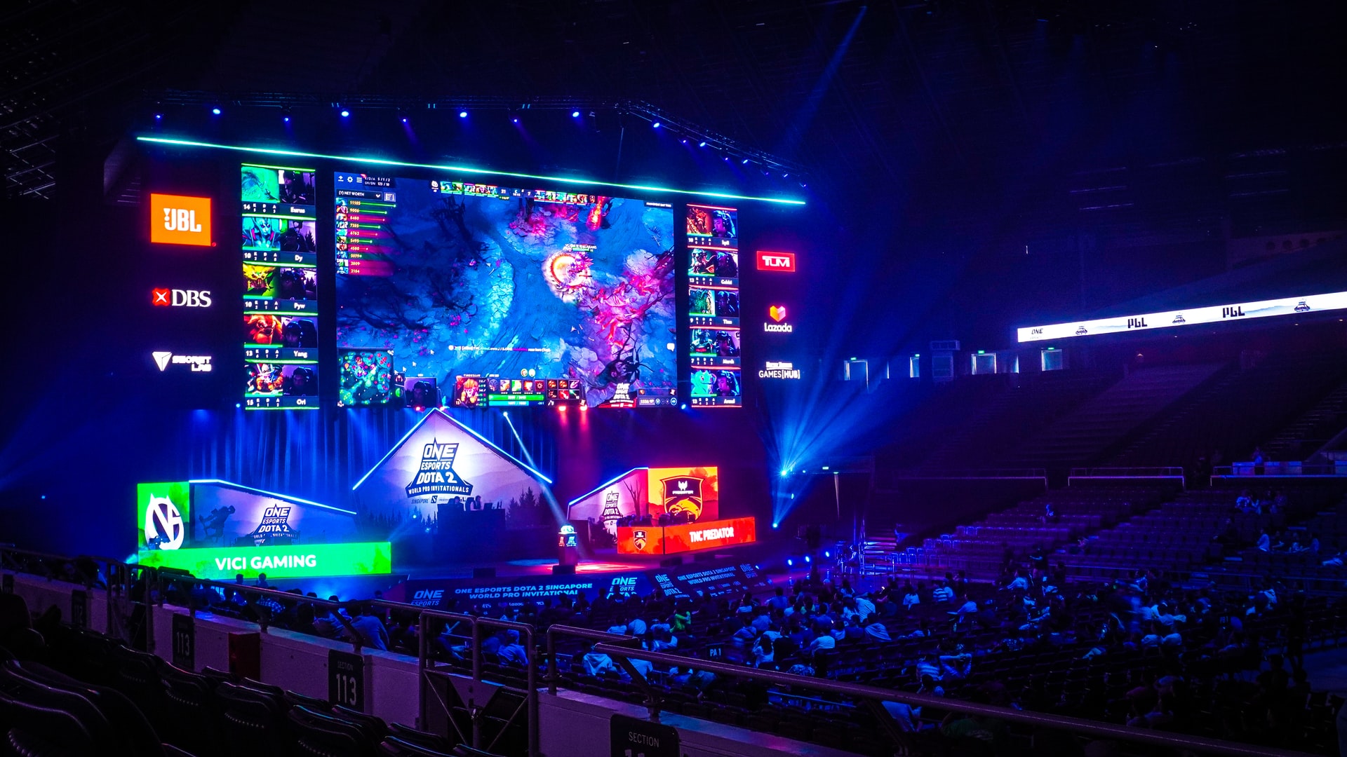 An arena where an esports competition is taking place